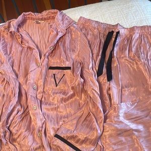 Pink Victoria’s Secret silk pj set